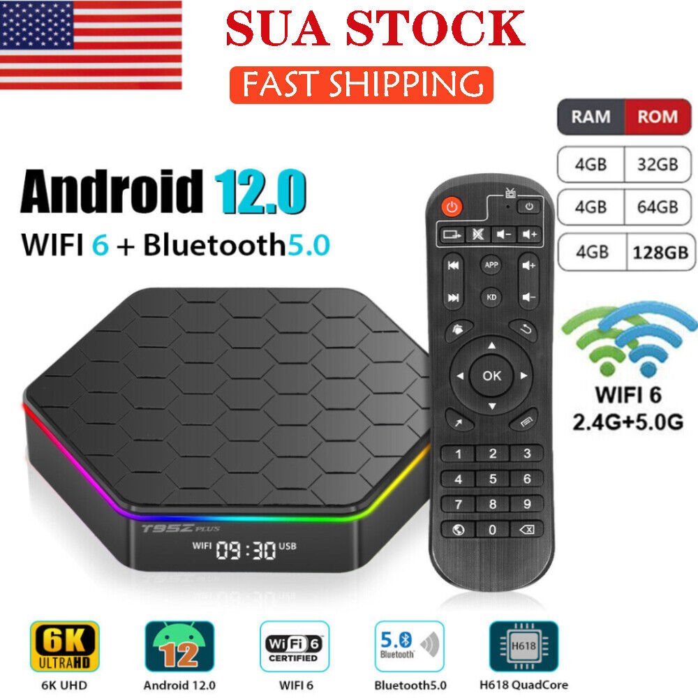 T95z Plus 6K HDR Android 12.0 TV Box - 4GB/64GB